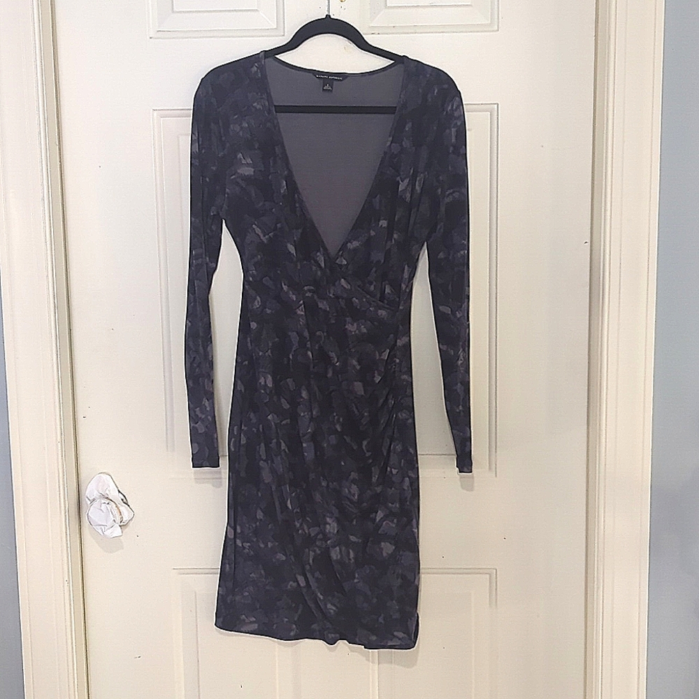 Banana Republic Faux Wrap Dress Pattern Blue Small